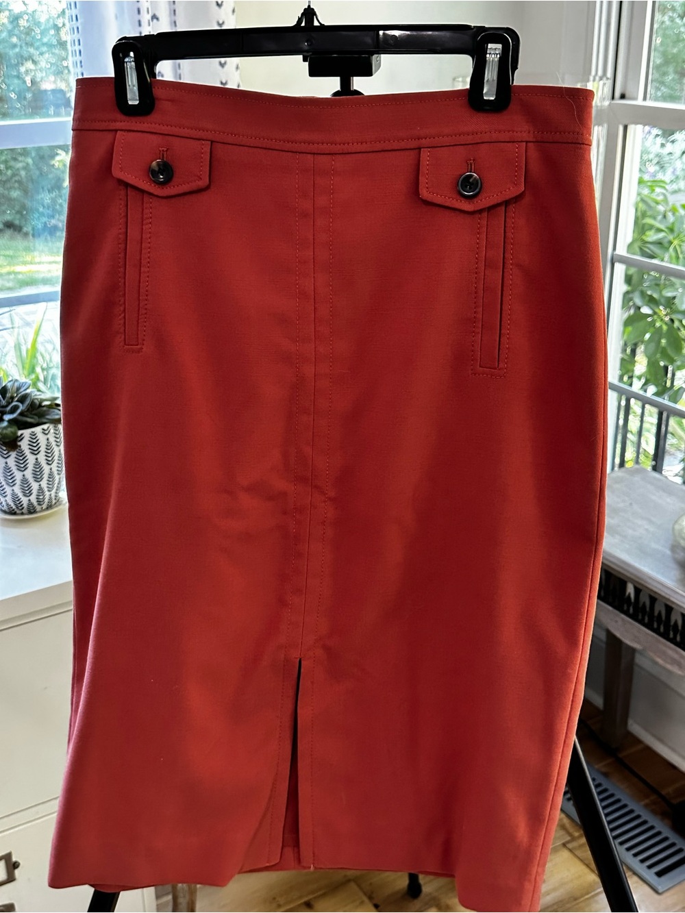 Ann Taylor Coral Pencil Skirt with Front Slit